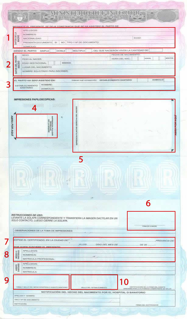 Ejemplo Certificado Nacido Vivo Completo